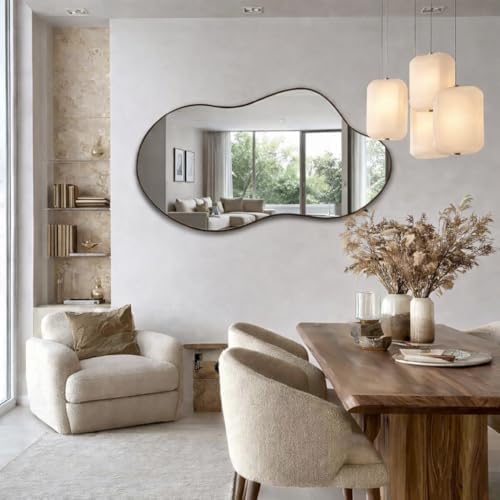 Irregular Wall Mirror 24×40 Inch Black