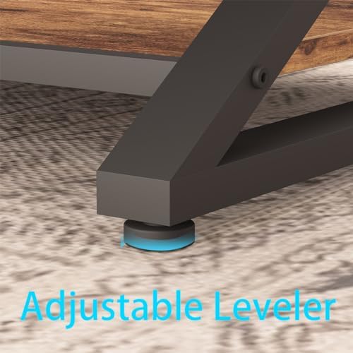 HSH 47" Rectangle Coffee Table with Storage for Living Room, Rustic Brown