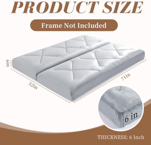 MABOZOO Foldable 6'' Full Size Futon Mattress, Dual-Sided Foam Design...