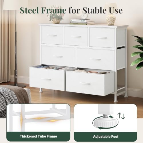 Fabric Dresser for Bedroom with 7 Drawers, Chest of Drawers