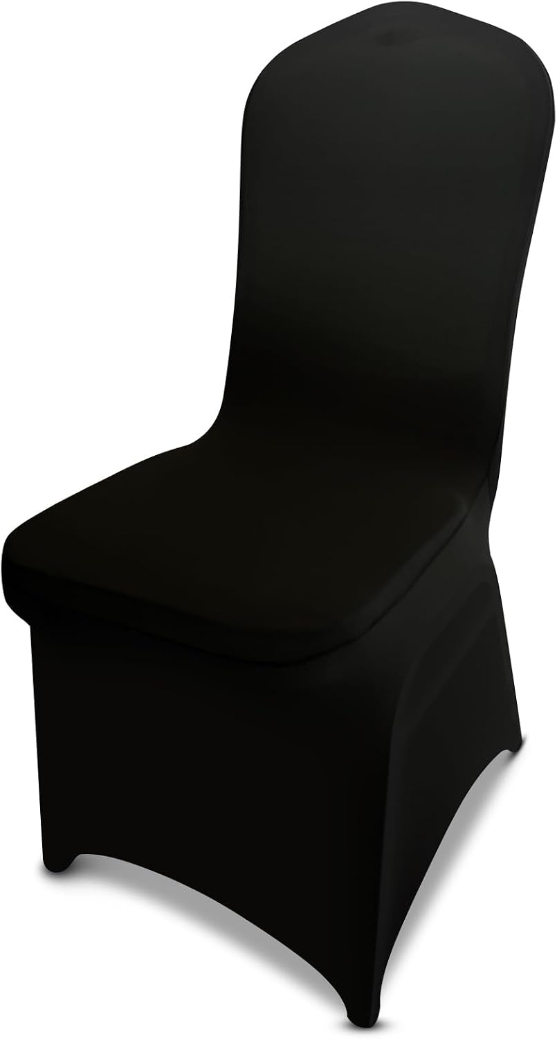 LIUJIAYI 100 Pcs Black Stretch Chair Covers - Premium Polyester Spandex Slipc...
