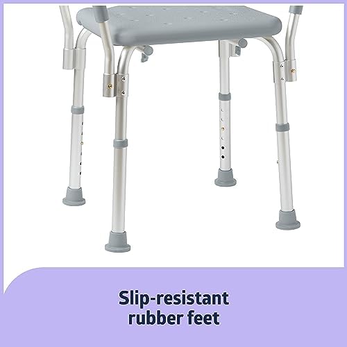 Medline Backless Shower Chair with Arms - 350 lb. capacity, Bench, Stool, Sea...