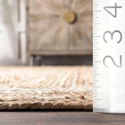 nuLOOM Rikki Off White Bordered Power Loomed Area Rug, 5' x 8'
