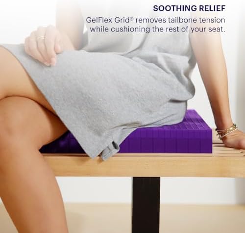 Purple Double Seat Cushion, Two-Sided Soft and Firm 2 Inch Gel Seat Cushion