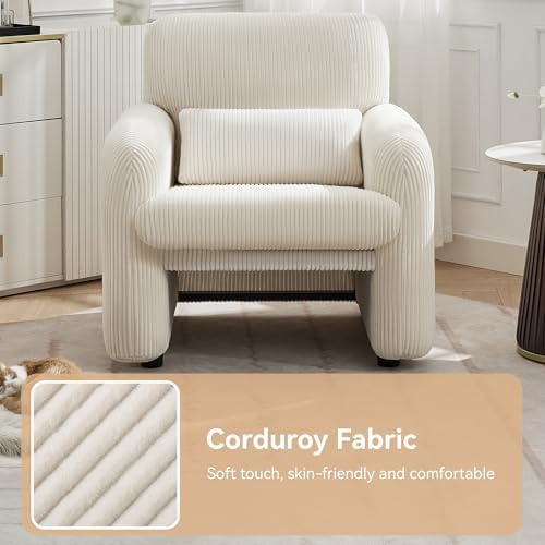 WUTUTUEE Corduroy Fabric Accent Chair, Modern Upholstered Living Room Chairs ...