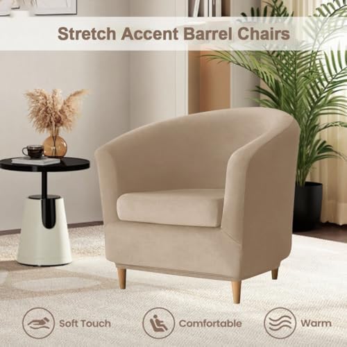Velvet Club Chair Slipcover 2 Piece Swivel Barrel Chair Covers Slipcover Tub ...
