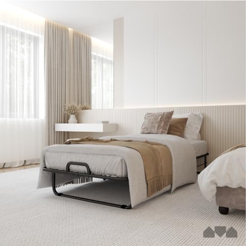 Milliard Deluxe Diplomat Folding Bed with Mattress for Adults, Twin Size, Por...