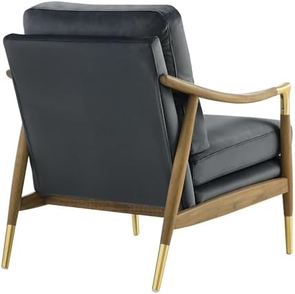 Modway Langford Stain-Resistant Performance Velvet Armchair – Mid Century Mod...