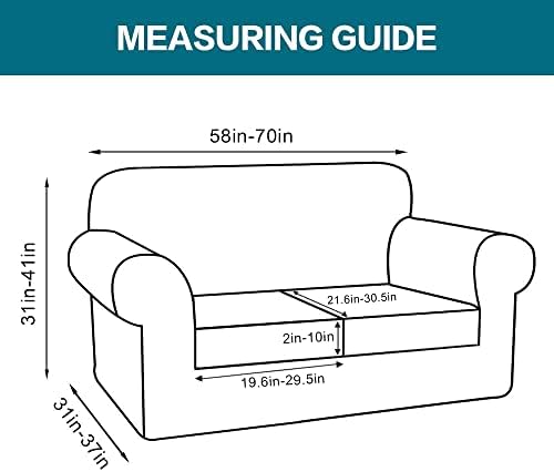 Turquoize 3 Piece Sofa Covers for 2 Cushion Couch Sofa Slipcover Soft Cover f...