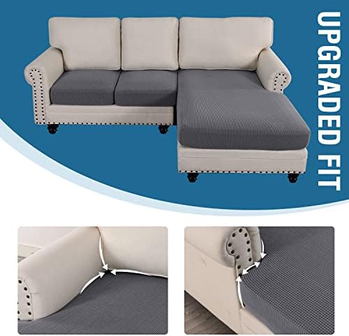 H.VERSAILTEX Sectional Couch Covers 3 Pieces Sofa Seat Cushion Covers L Shape...