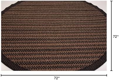 Unique Loom Outdoor Border Collection Area Rug - Checkered (6' Round, Bro...
