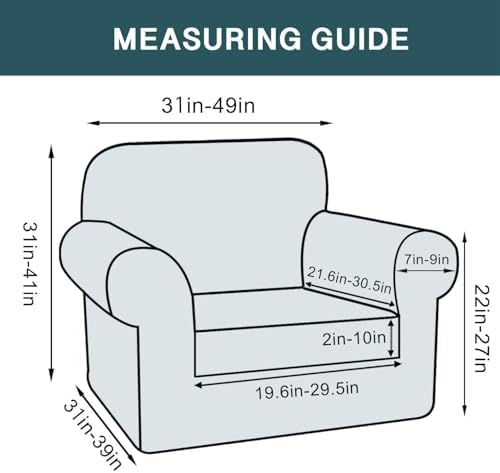 FantasDecor 2 Piece Chair Sofa Covers Velvet for Living Room Slipcovers with ...