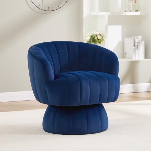 360°Swivel Accent Barrel Chair, Cute Comfy Small Round Arm Chair, Club Readin...