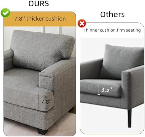 Oversized Accent Chair with Armrest Organizer,Comfy Living Room Chairs with T...