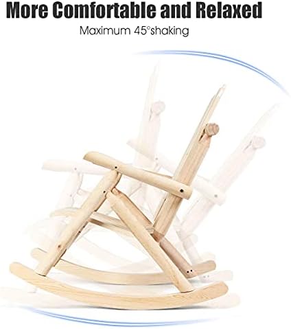 GIANTEX Log Wooden Rocking Chair Set of 2, Wood Porch & Patio Rockers wit...