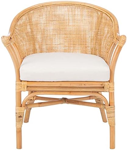 SAFAVIEH Dustin Rttn Rattan Accent Chair, 27.2" Boho White/Natural ACH6517B
