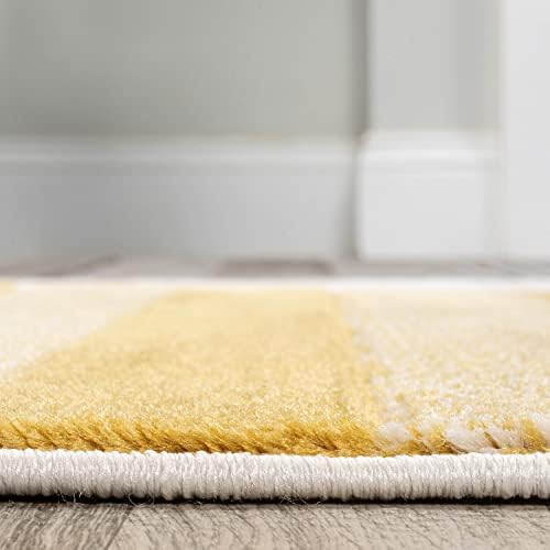 JONATHAN Y Striped Circles Gray/Yellow/Cream Indoor Area Rug 8X10 ft, Nicky G...