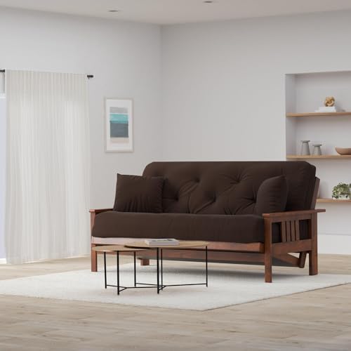 Nirvana Futons Stanford Futon Set - Queen Size, Frame, 8" Mattress, Micr...