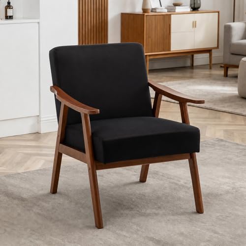 Anwick Mid-Century Accent Chair,Modern Living Room Chairs with Solid Wood Fra...