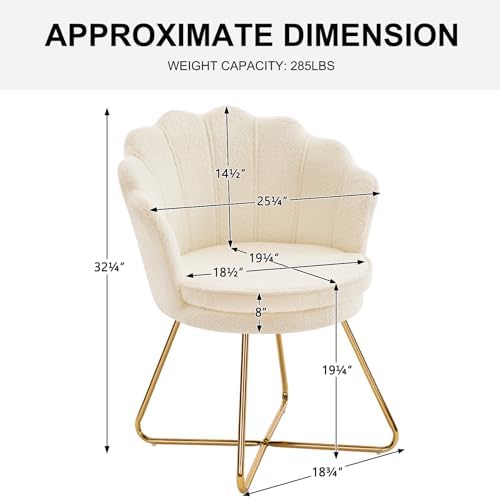 Furnimart Vanity Chair with Back, Shell Accent Chair for Living Room, Criss C...