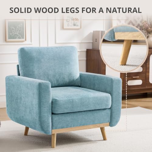 Accent Chair for Bedroom,Reading Chair with Deep Seat,Chenille Armchair with ...