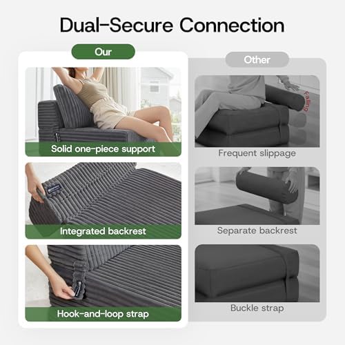 Folding Sofa Bed Convertible 4 in 1 Sleeper Chair Gray Twin