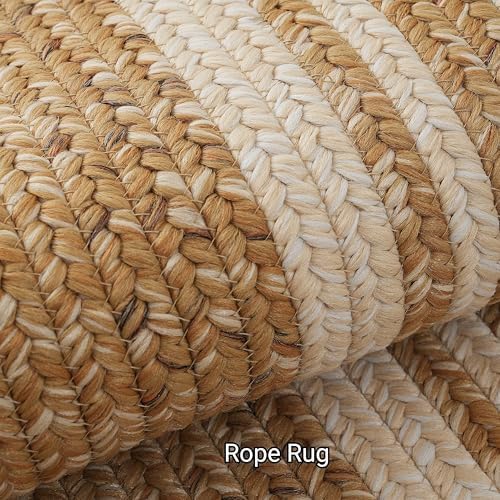 RCTJHOME 2x6 Oval Braided Runner Rug, Natural Color Farmhouse Kitchen Mat
