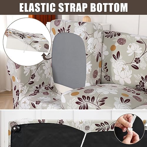 SearchI Stretch Sofa Cover Printed Couch Covers, Floral Pattern 2 Piece Armch...