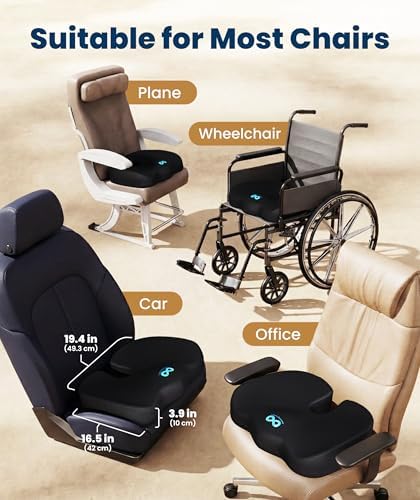 Everlasting Comfort Doctor Recommended Memory Foam Seat Cushion for Office Ch...