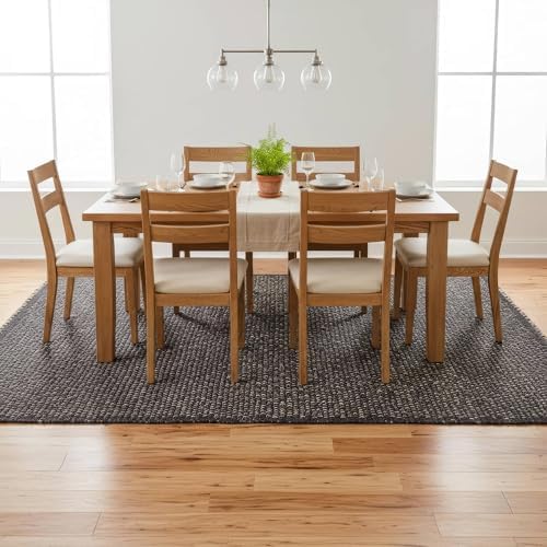Dark Gray 6x9 Cotton Jute Rugs Braided Mid-Century Modern Living Room Rug