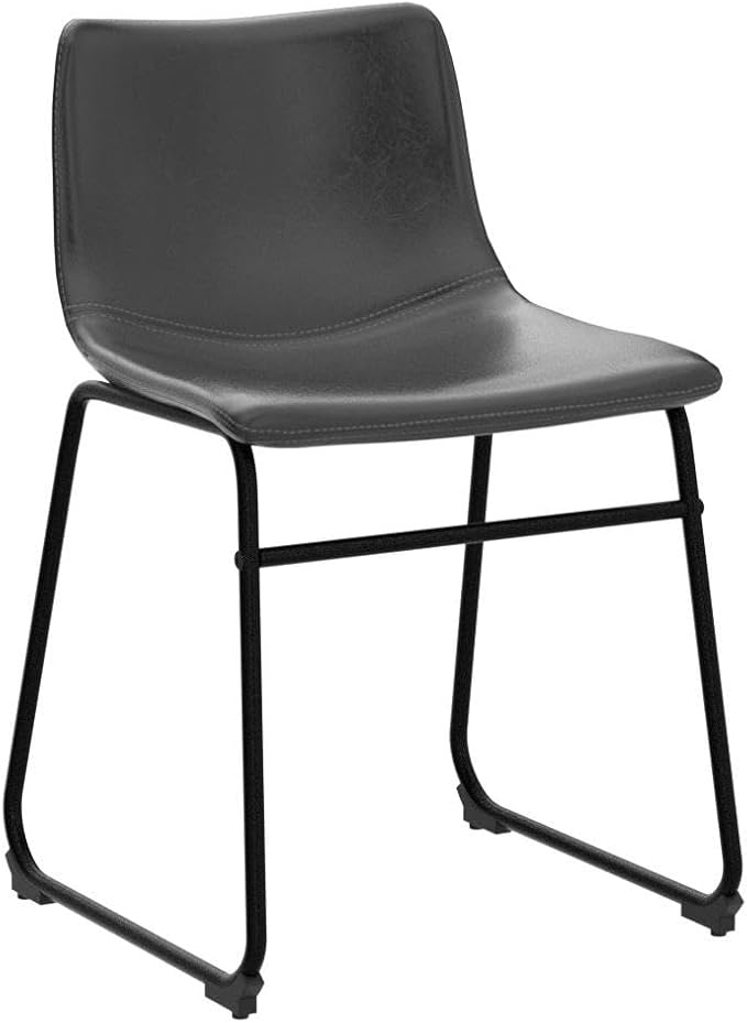 LEMBERI Faux Leather Dining Chairs Set of 2, 18 Inch Modern Kitchen & Din...