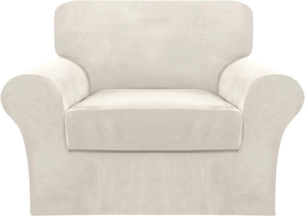 FantasDecor 2 Piece Chair Sofa Covers 85% Polyester, 15% Spandex for Living R...