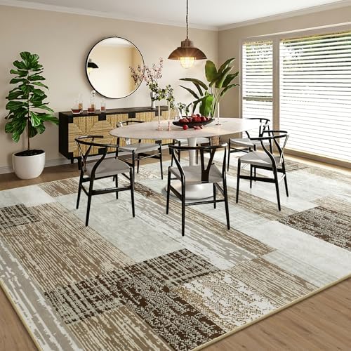 Large Area Rugs, Modern Geometric Patchwork Floor Decor Rockwood Collection
