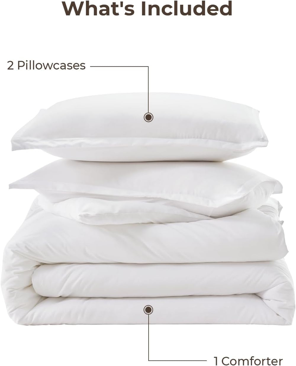 Litanika Queen Comforter Set White, 3 Pieces Lightweight Solid Bed Set