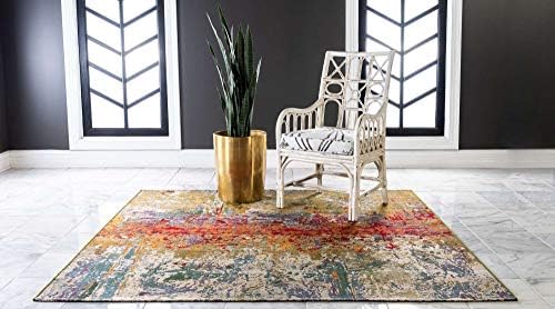 Unique Loom Outdoor Modern Collection Area Rug - Crumpled (6' 1" Squ...