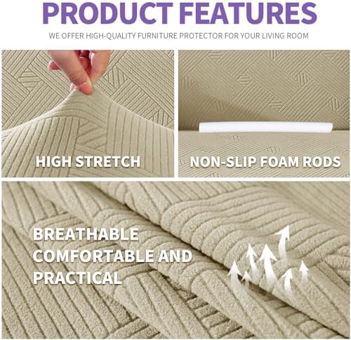ZNSAYOTX Super Stretch Chair Slipcover (30"-47"), New Striped Sofa ...