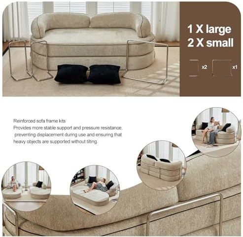4-in-1 Folding Convertible Sofa Bed, 78 Inch Compression Oversized Corduroy U...