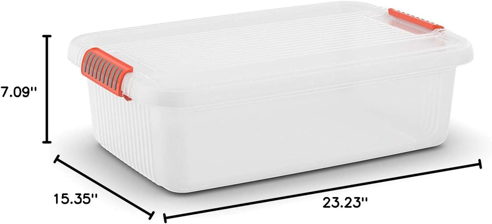 Kis K Latch Storage Box, Transparent/Orange, 59 x 39 x 18 cm