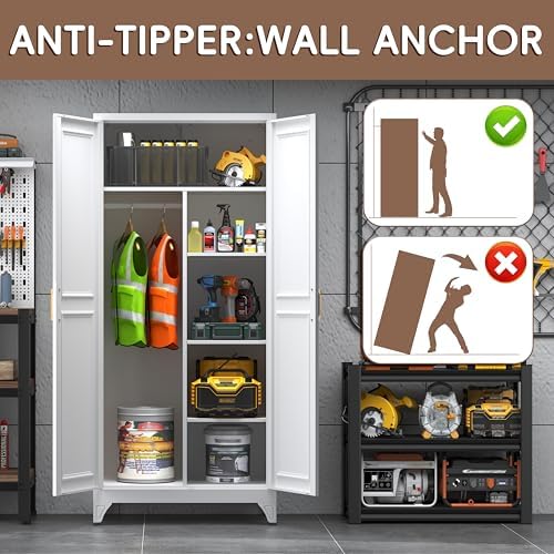 SteeLoong Armoire Wardrobe Closet,71" H Wardrobe Cabinet with Hanging Rod
