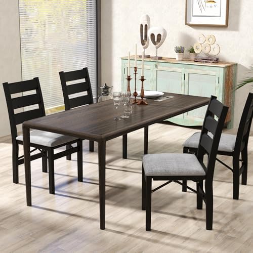 Giantex Modern Folding Dining Chairs Set, Upholstered Kitchen Chairs with Sla...