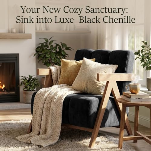 Modern Accent Chair for Living Room Bedroom,Comfy Chenille Reading Chair with...