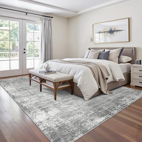 zesthome 5x7 Area Rugs, Modern Abstract Washable Rug for Living Room Grey