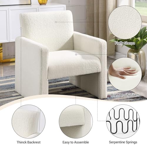 FUNKEEN Modern Accent Chair, 28” Wide Comfy Chairs for Living Room, Small Coz...