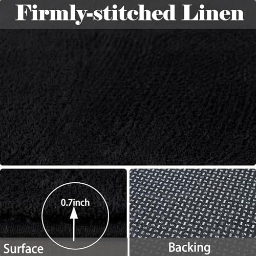 Large Area Rugs for Living Room Bedroom 8x10 Black Rug Ultra Soft