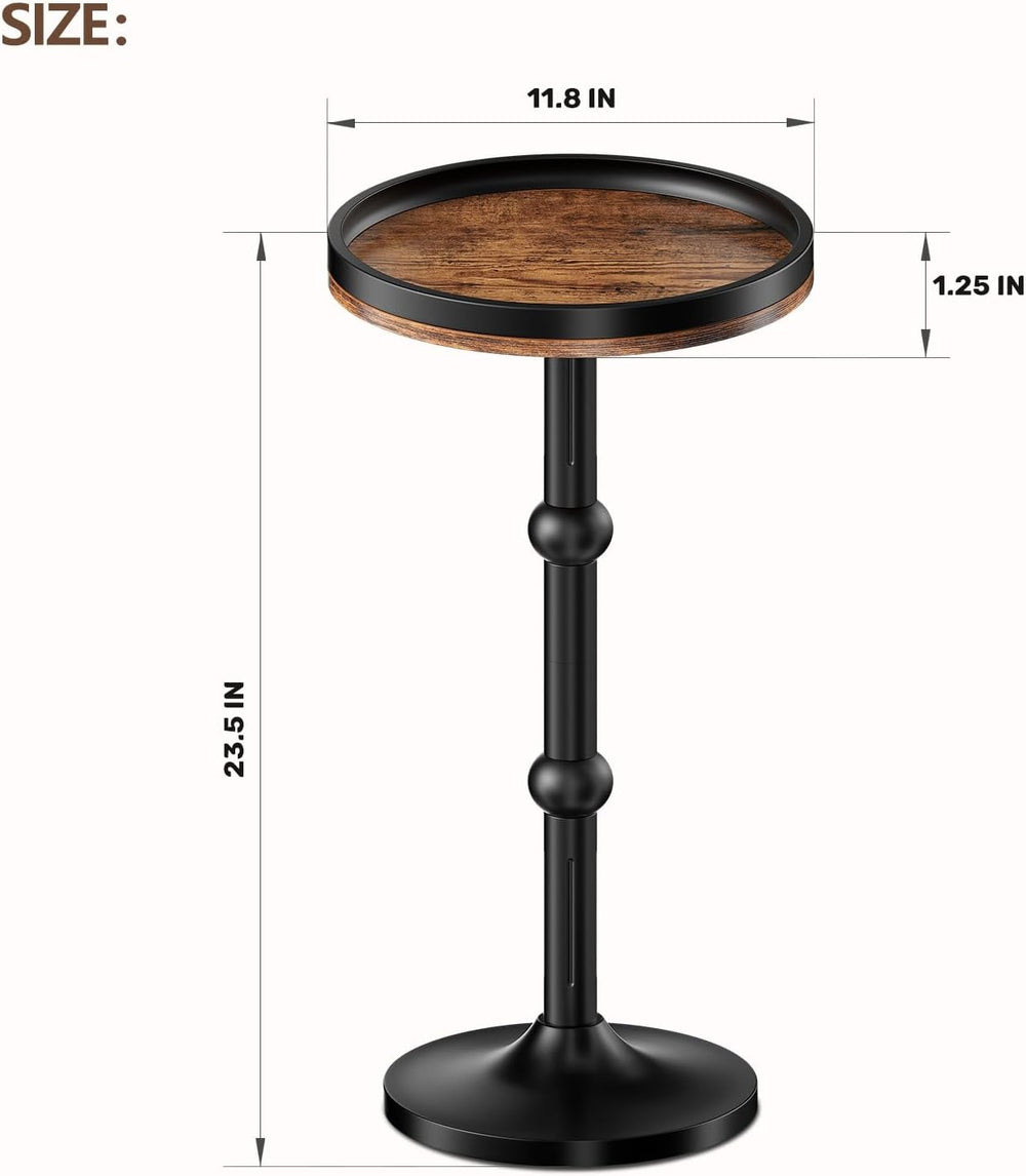 Small Round Side Table, Drink Table for Small Spaces, Modern Cocktail Table w...