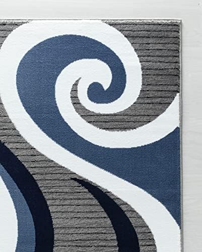 GLORY RUGS Modern Area Rug Swirls Carpet Bedroom Living Room Contemporary Din...