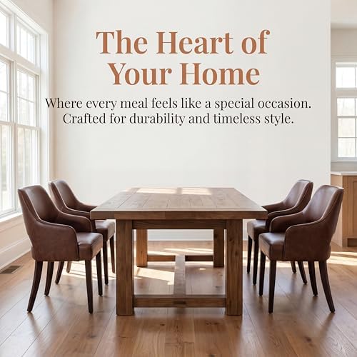 Faux Leather Upholstered Dining Chairs Set of 2 with Arms
