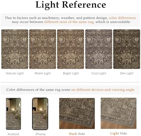 HUGEAR Area Rugs 8x10 Brown Vintage Rug for Living Room