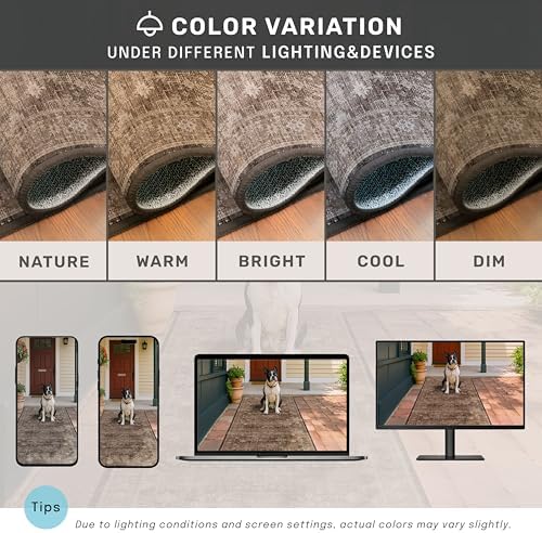 Hazo Haus Boho Taupe Brown Living Room Rug 8x10 - Modern Vintage Traditional ...