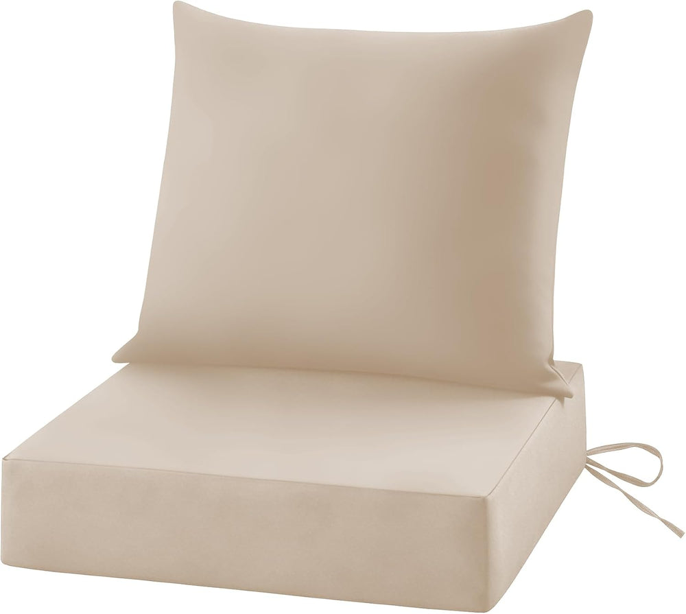 Outdoor Deep-Seat Cushion Set, 24 * 24 * 5.75inch, Beige, Set of 1